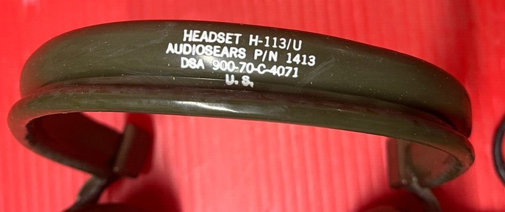 H-113/U RUGGED MILITARY 600 OHM HEADSET FOR RADIOS ECT.