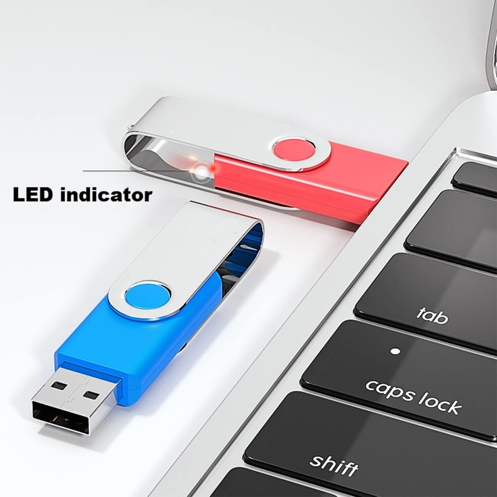 2 Pack 64GB USB 2.0 Flash Drive - Swivel Design for Fast Data Storage