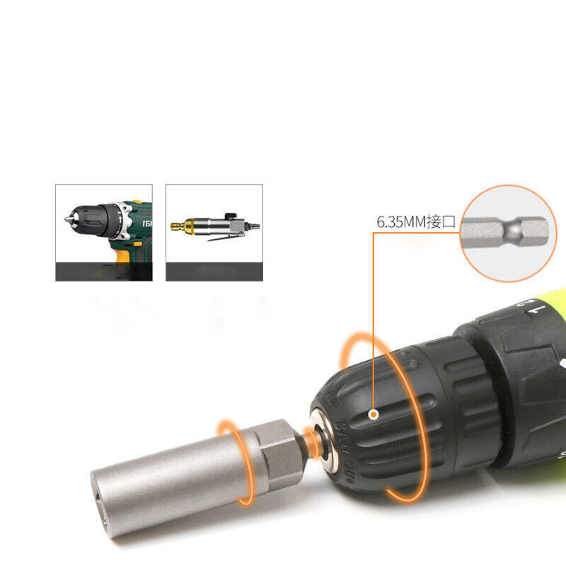 1/4" Hex Shank Magnetic Socket Nut Driver Drill Bit Adapter 6mm-24mm