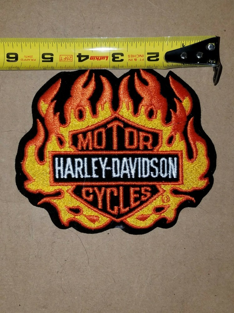 Harley Davidson Motor Cycles  FLAMES patch ~ New   B34