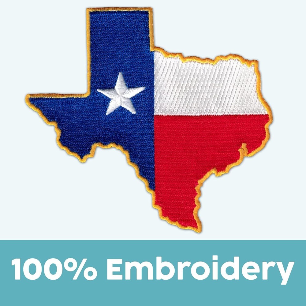 Texas State Flag Patches (2-Pack) Red, White, & Blue Shape