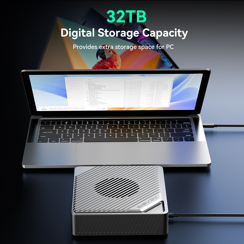 Acasis 4 Bay 40Gbps M.2 NVMe RAID SSD Enclosure Compatible with Thunderbolt 4/3