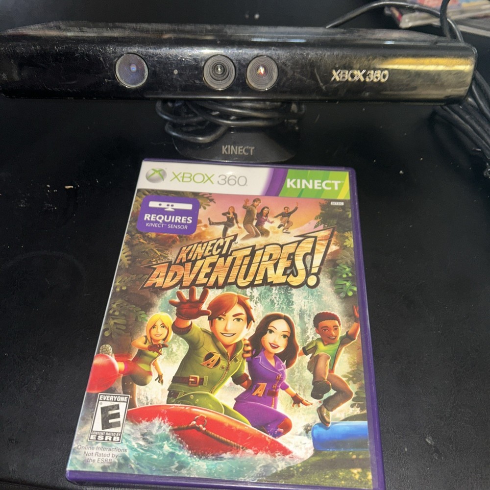 Xbox 360 Kinect Sensor Bundle Lot With Game