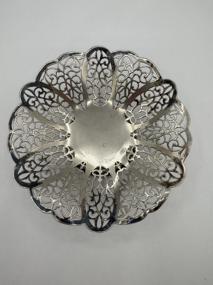 Antique 6” Silverplate Lovelace Pedestal Dish 1429 Wm Rogers Epns