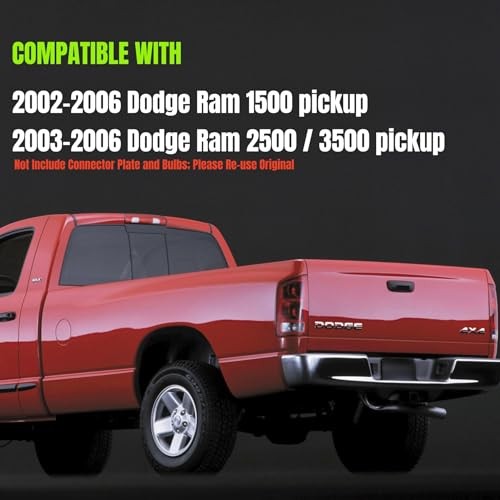 Tail Light Compatible With 2002 2003 2004 2005 2006 Dodge Ram 1500 Driver-Side