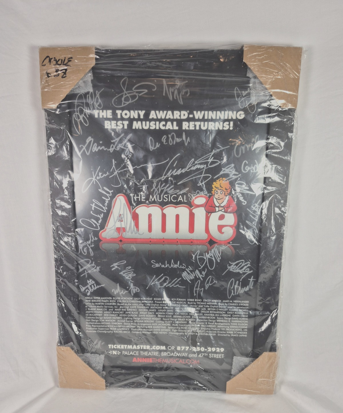 Annie The Musical Autographed Framed Poster Palace Theatre Broadway