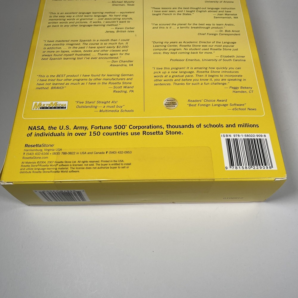 ROSETTA STONE Italian Italiano Version 3 Level 1 & 2