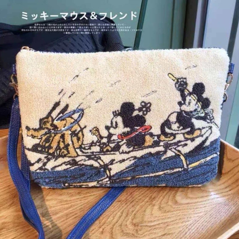 Disney Mickey Mouse Minnie Mouse Pluto Plush Crossbody Bag Handbag