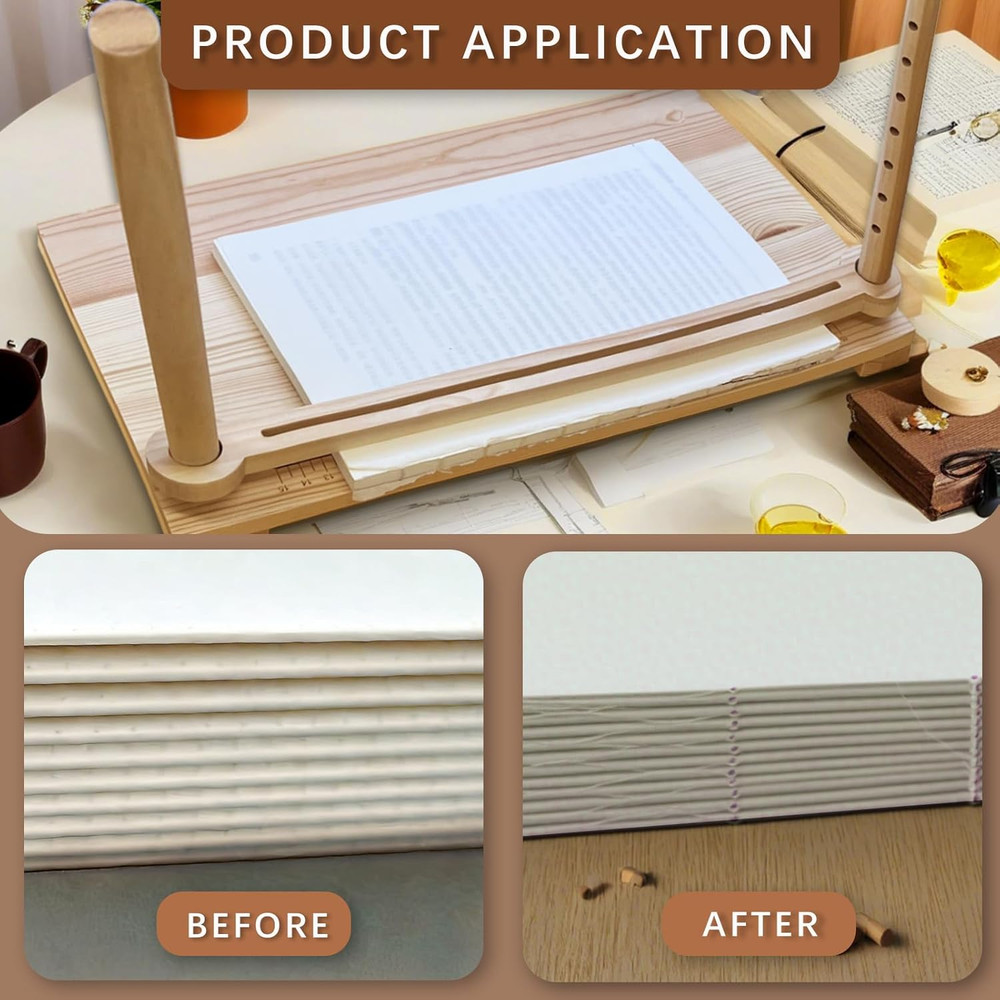 Bookbinding Sewing Frame Set Wood Book Binding Kits Bookbinding Punching Guide T