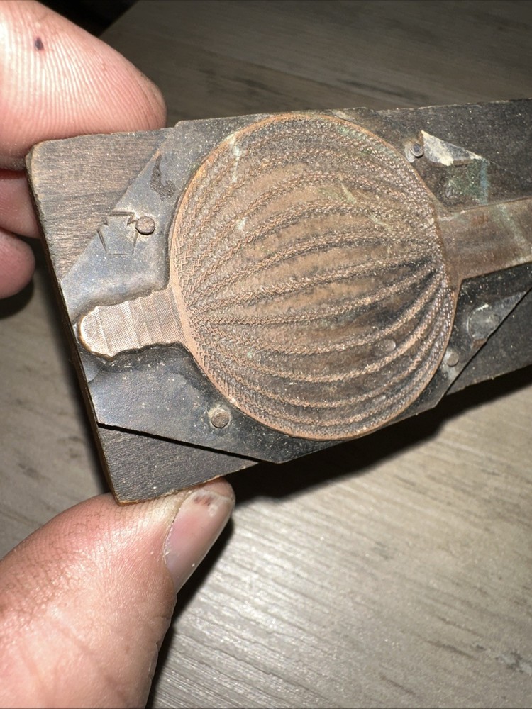 Printing Block “ Unknown Image??” Beautiful Details! Early Lightbulb? Copper