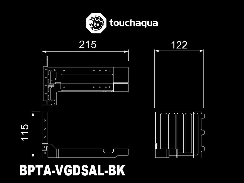 Bitspower Dual VGA Vertical Support - Model BPTA-VGDSAL-BK
