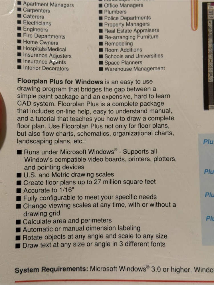 SEALED Architectural Drawing Floorplan Plus 1991 ComputerEasy IBM/PC 3.5 Disk
