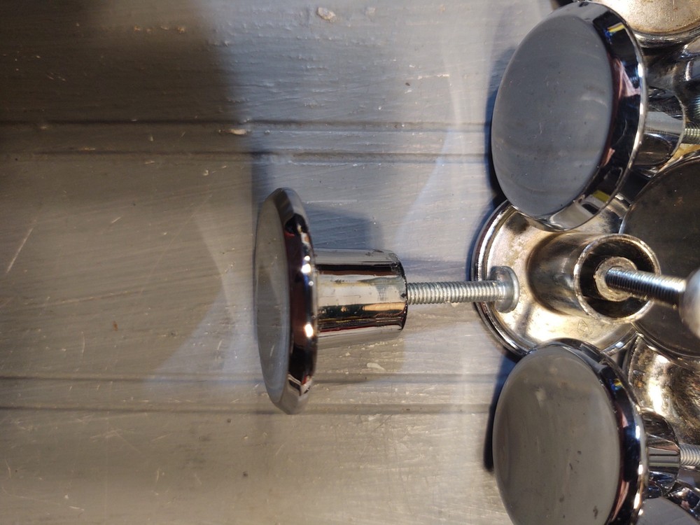 MCM 1.5" Round Concave Chrome Hardware Drawer Pulls knobs true vintage 552-1