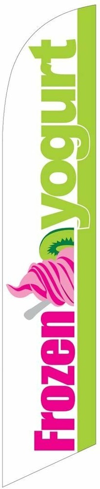 Frozen Yogurt Feather Banner Swooper Flag - NO WIND REQUIRED - Replacement...