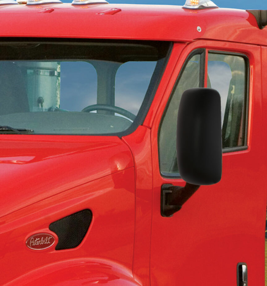 Black Heated Mirror Assembly (Passenger Side) for Peterbilt & Kenworth