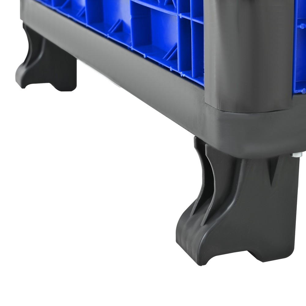 Collapsible Bulk Container Mesh Walls 600lb Capacity Stackable 4 High Blue