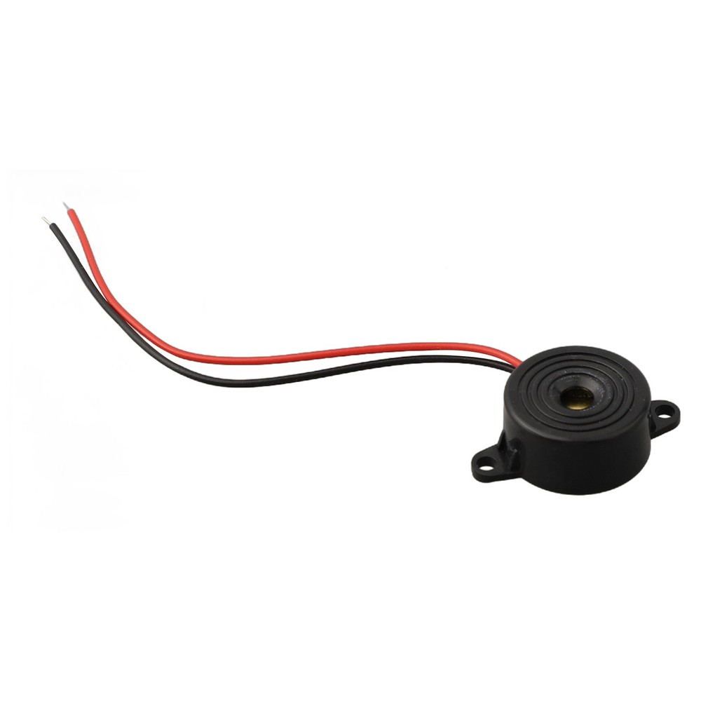 ABS And Electric Components Piezo Buzzer 12V DC Black 2 Wired Connctor