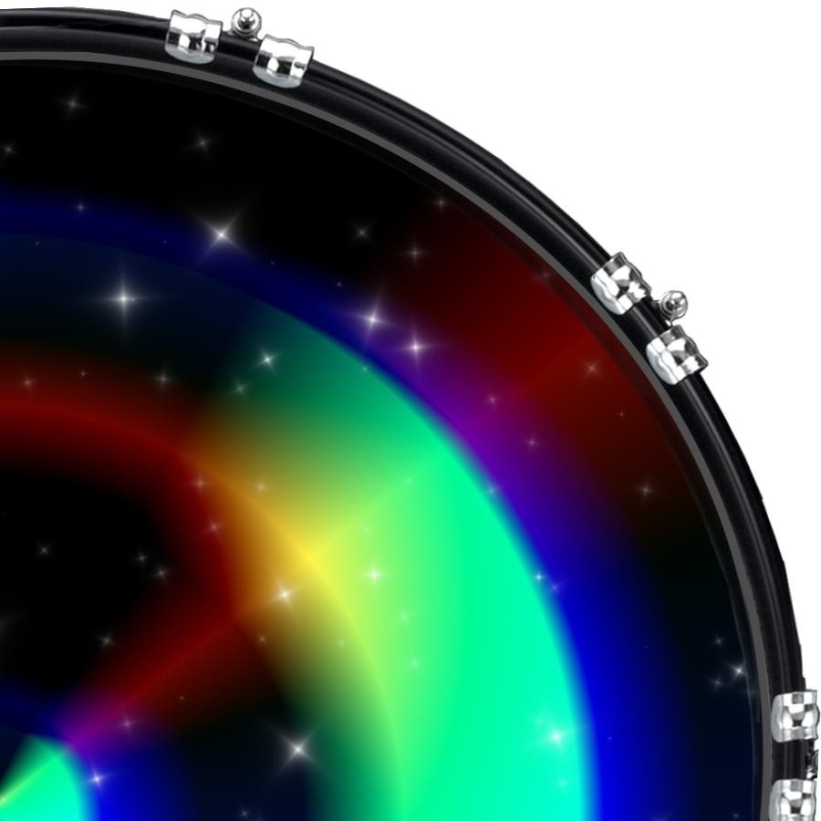 Aquarian 22" Kick Bass Drum Head Graphical Image Front Skin Rays 1