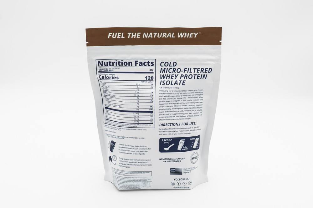 Power Play Fuel Cold Micro-Filtered Whey Protein Isolate Powder - Chocolate