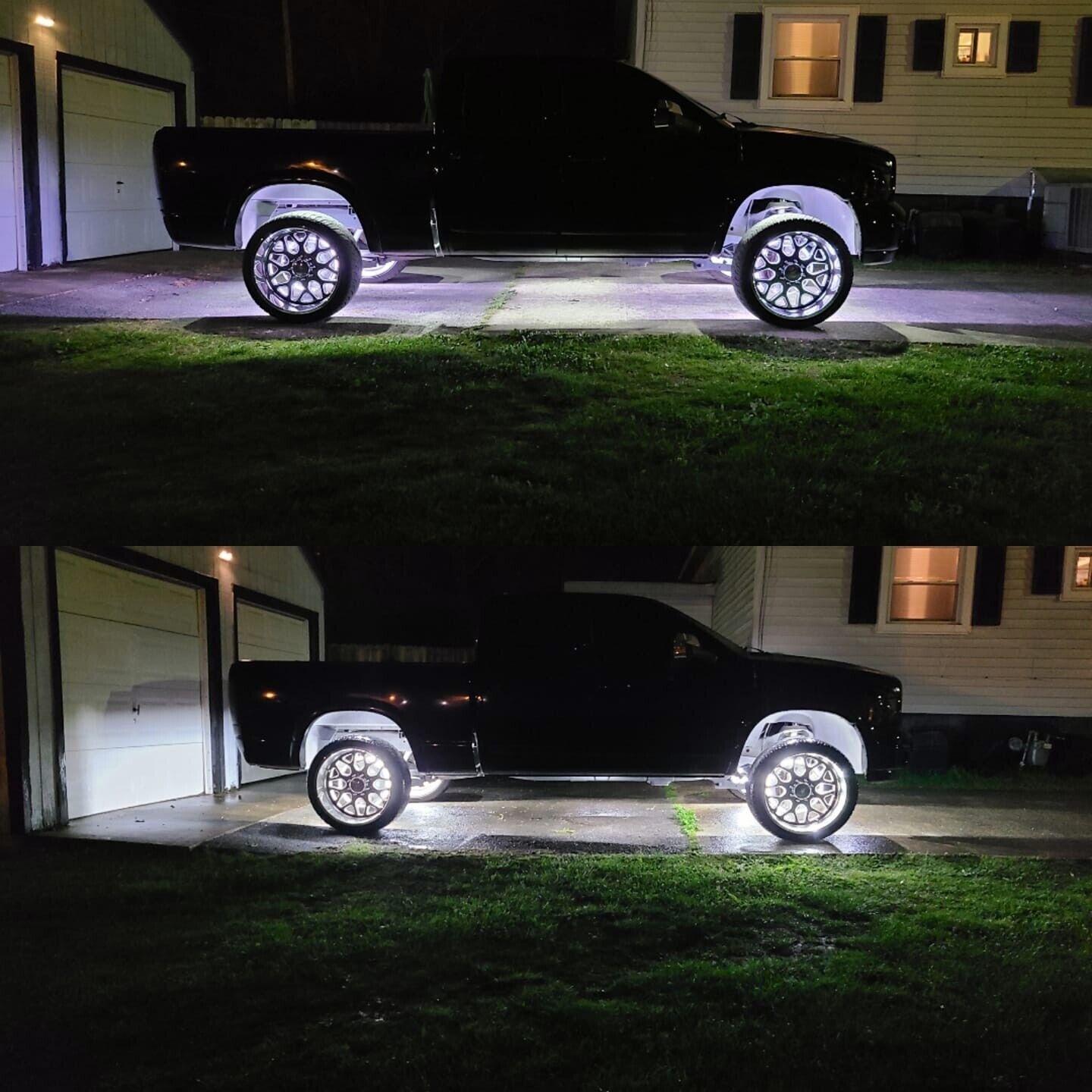 Set of (4) 17.5" Brightest QUAD ROW Solid WHITE Car Trucks LED Wheel Rim Lights