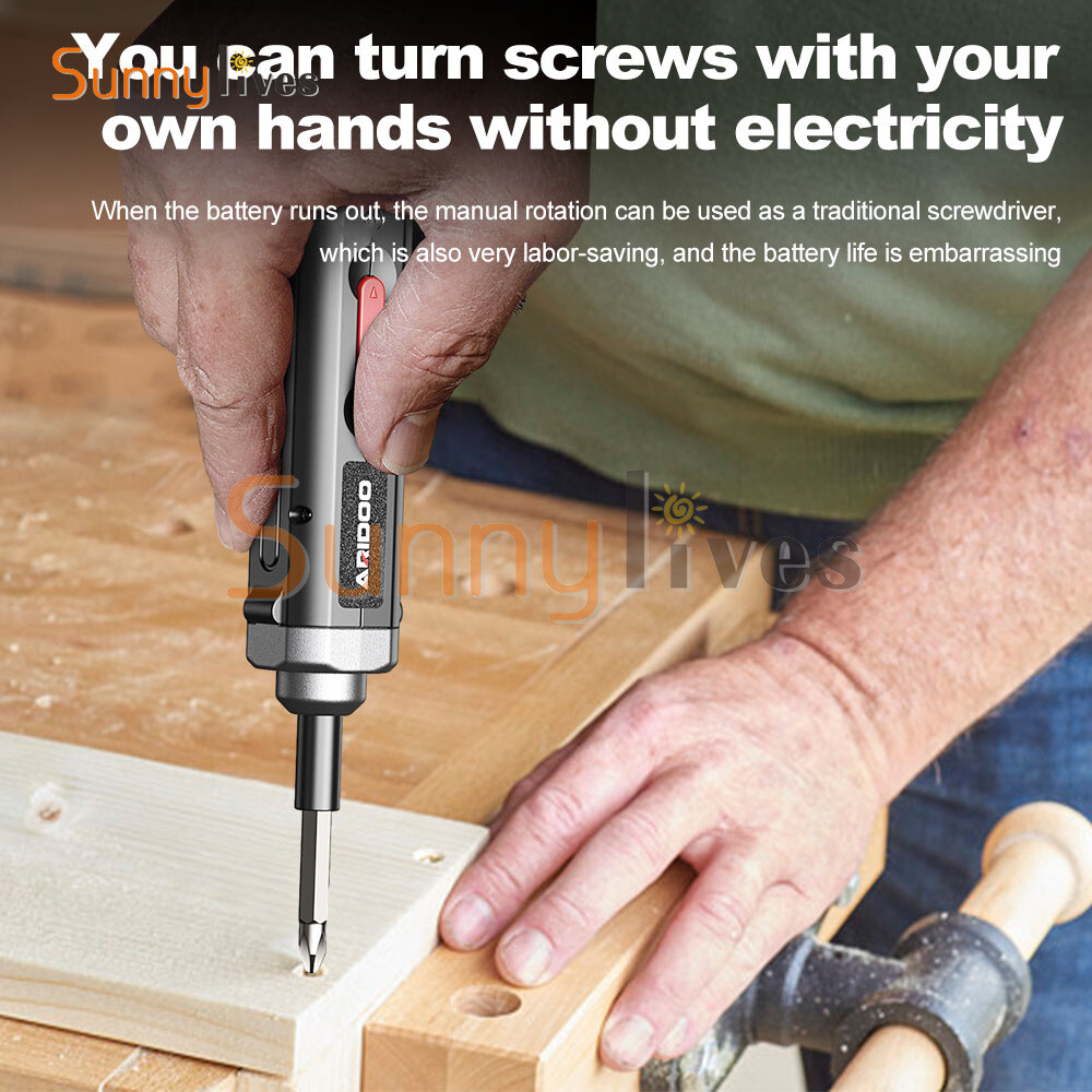 Portable Electric Screwdriver Compact USB Rechargeable Screw Driver Power Tool ~
