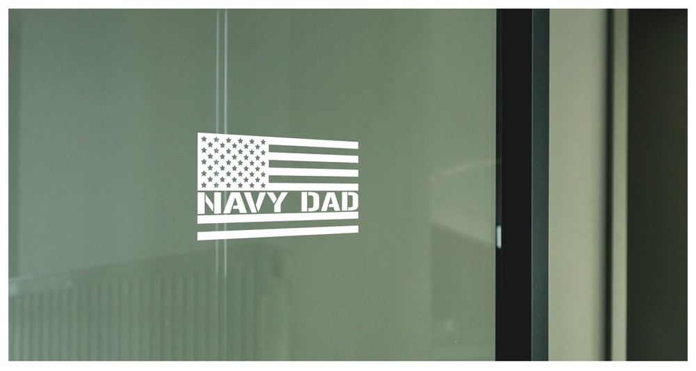 Navy Dad American Flag Decal Sticker Vinyl Graphics