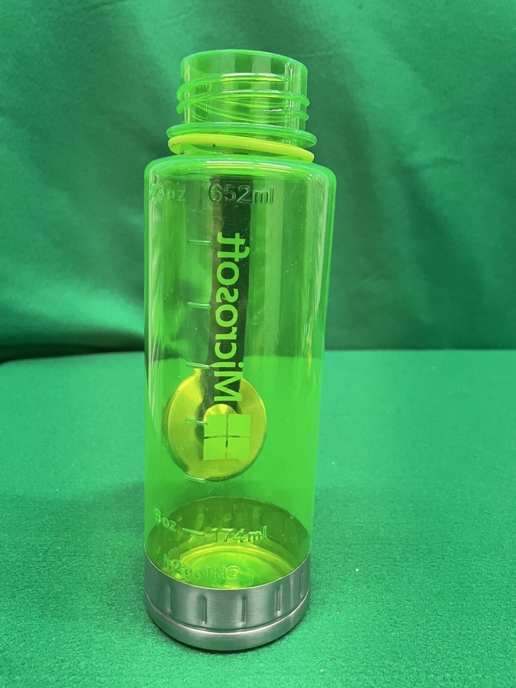 Microsoft Water Bottle Green Clear