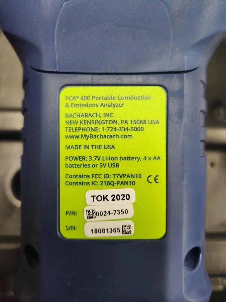 Bacharach 2410-1110 Combustion Analyzer Kit PCA-400