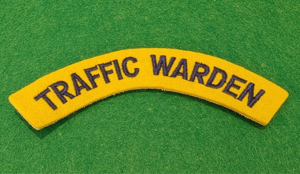 Obsolete Traffic Warden  - hook & loop backed curved shoulder title