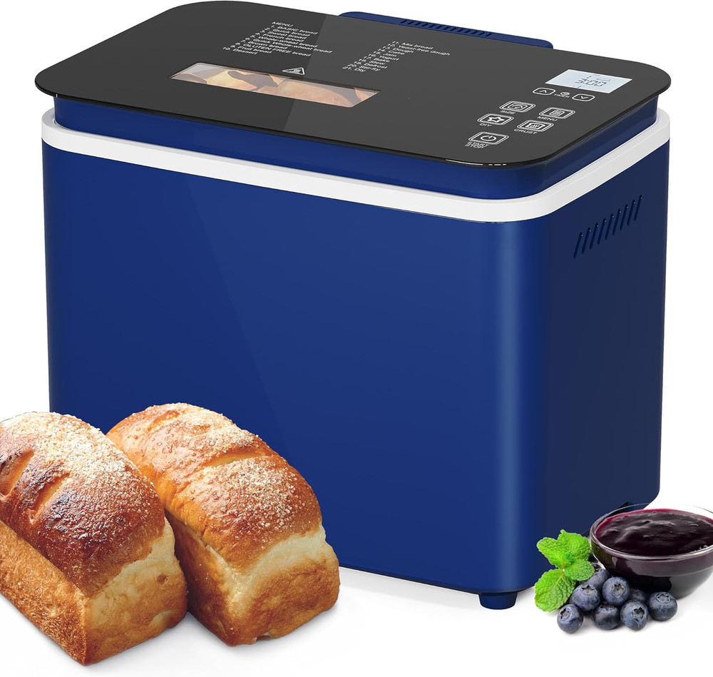 21-in-1 Programmable Bread Maker with Nonstick Pan & Digital Touch Control
