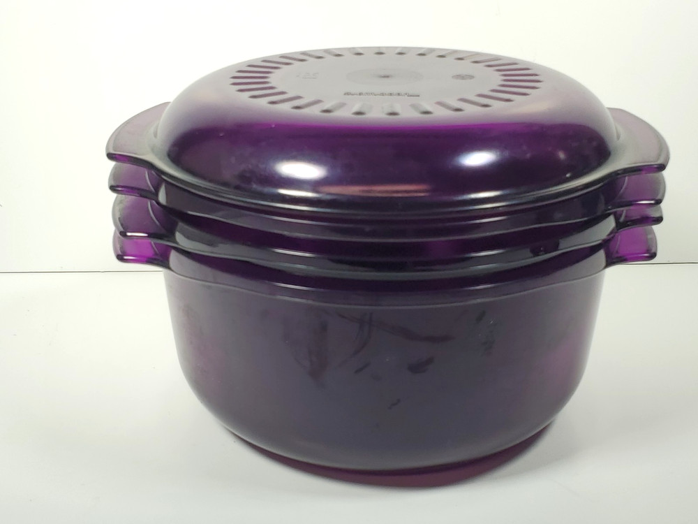 TUPPERWARE Purple Microwave Cooker Steamer 5 Pc Set