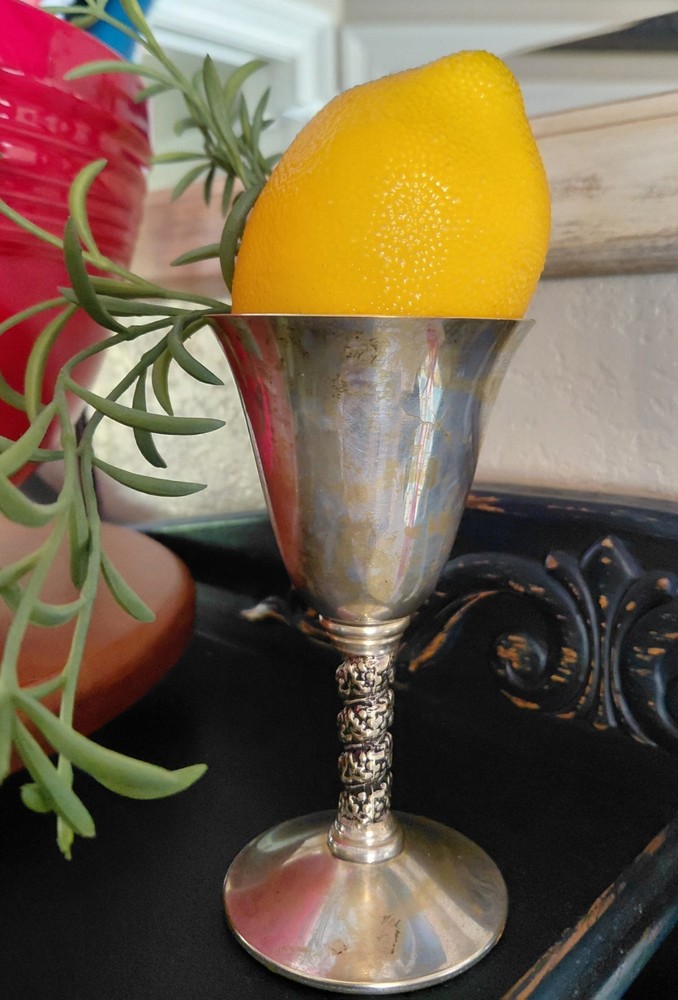 Vintage Silver Plate Beyoa Metalware Goblet Cup Tableware Accent Decor