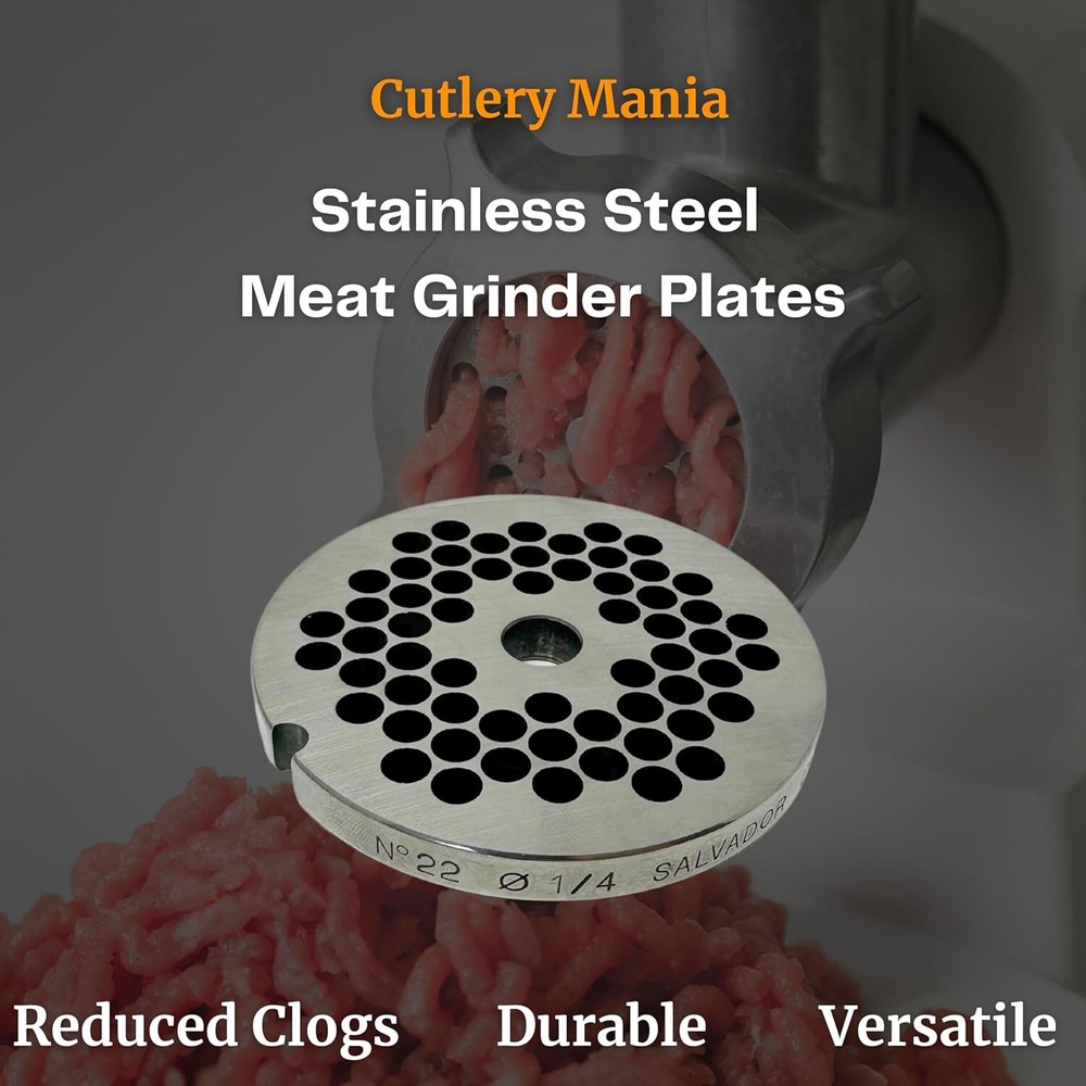 #22 Meat Grinder Plate. (#22 Reversible 3/16")