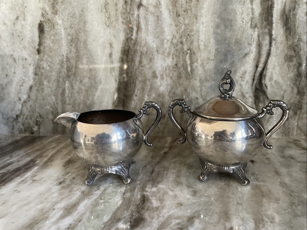 VIntage Silver on Copper Tea Set