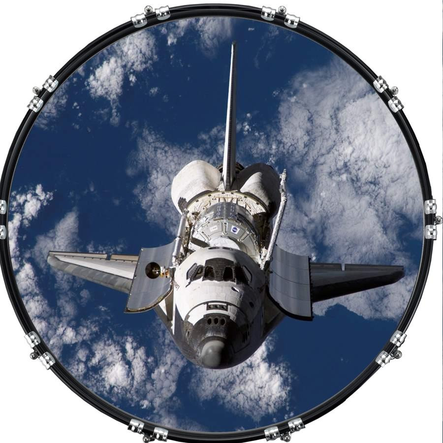 20" Custom Bass Kick Drum Front Head Graphic Graphical Space Shuttle 1