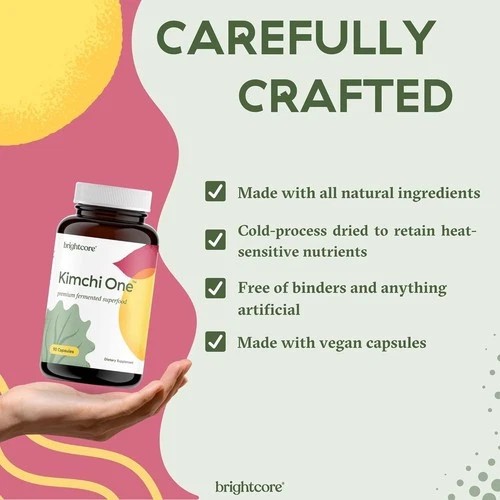 Brightcore Nutrition Kimchi One Kimchi Powder Capsules Probiotics Enzymes