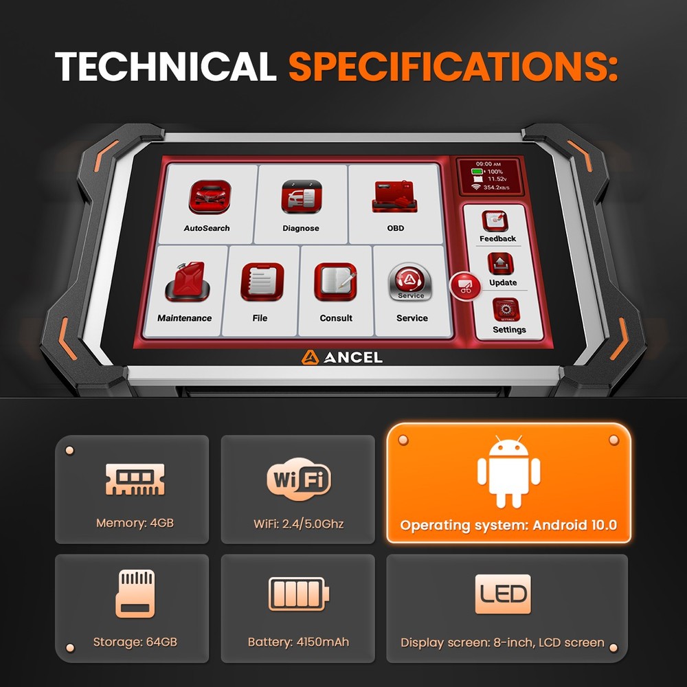 ANCEL Bidirectional OBD2 Scanner Key Programmer Car Diagnostic Tool For TOYOTA