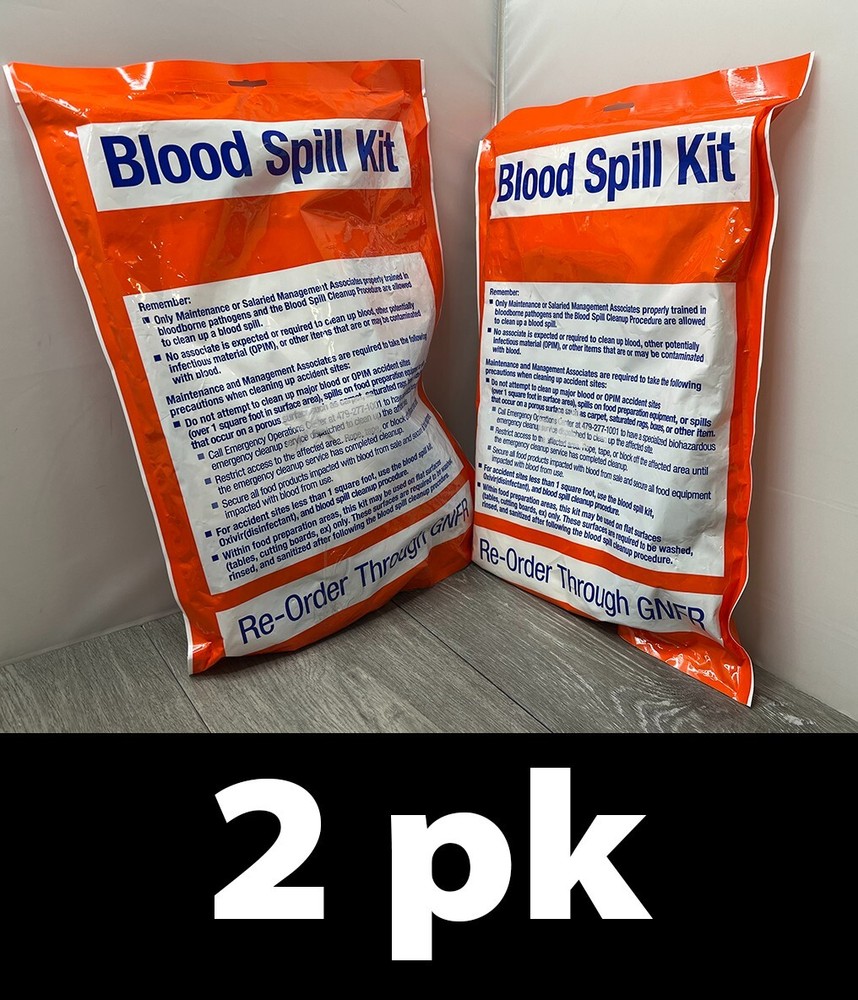 2pk Blood Spill Kit for Workplace Maintenance