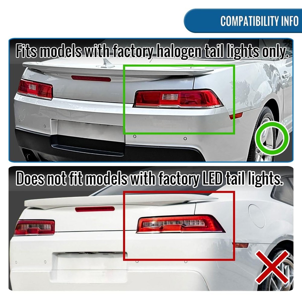 2014-2015 Camaro LED Sequential Turn Signal Tail Lights Pair Black