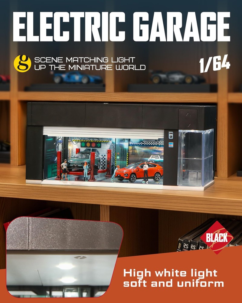 1/64 Scale Diecast Display Case for Hot Wheel Storage with LED Lights, Stacka...