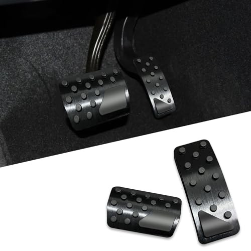2PCS Brake Foot Pedals, Aluminum Brake Kits, Foot Pedal Pad Replacement, Black