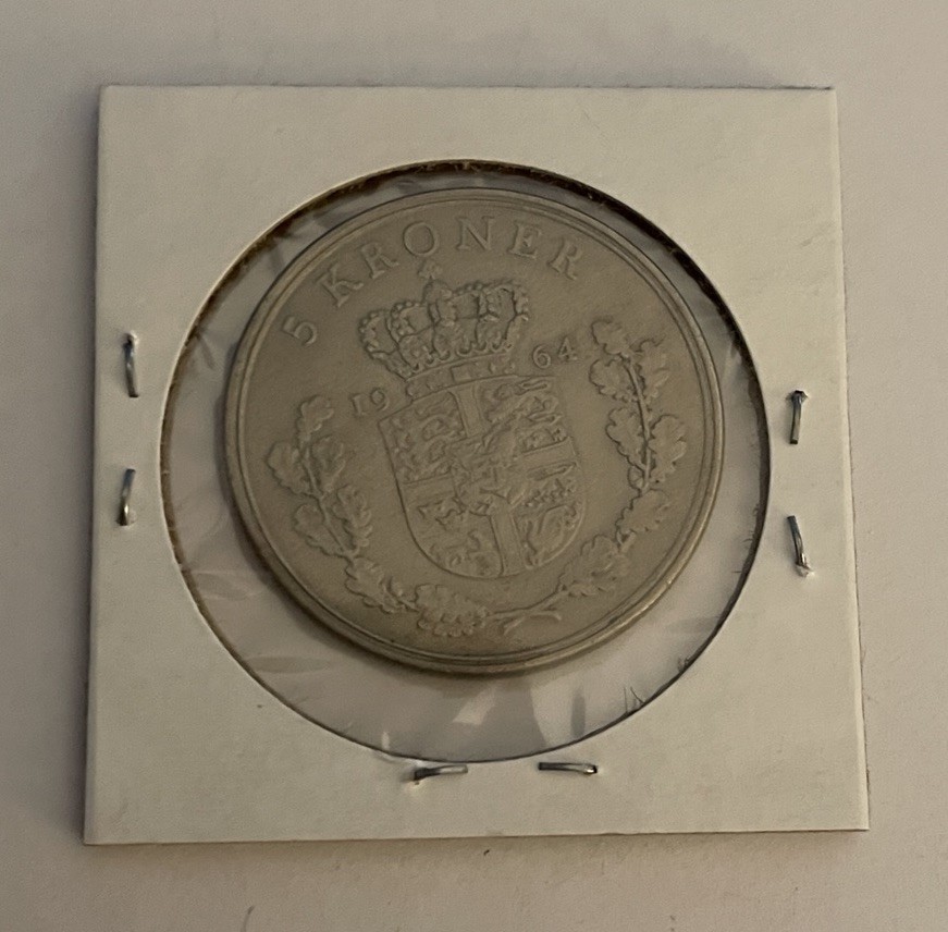 1964 Denmark 5 Kroner Coin