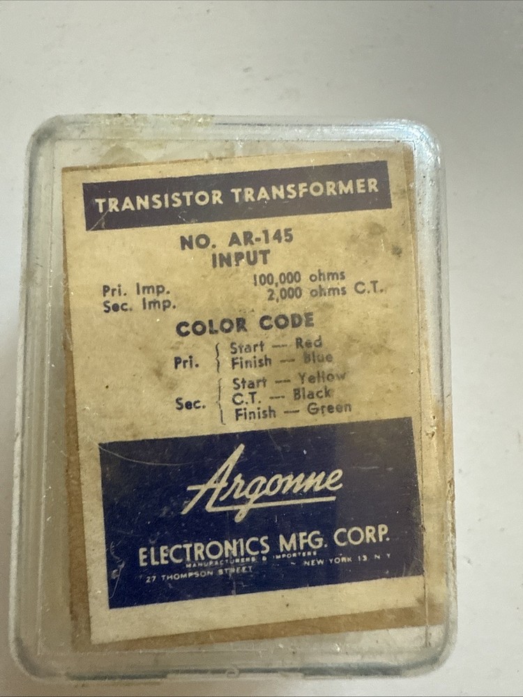 NOS Argonne Transistor Transformer AR-145 AR145