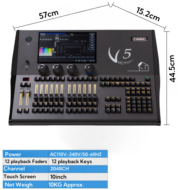 2048 Channel DMX512 Lighting Console Code Victory 5 DMX Controller With Fly Case