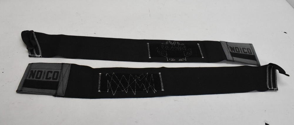 NOCO Conformity Wrist Wraps Black Dark Grey Hook & Loop Stretch Material
