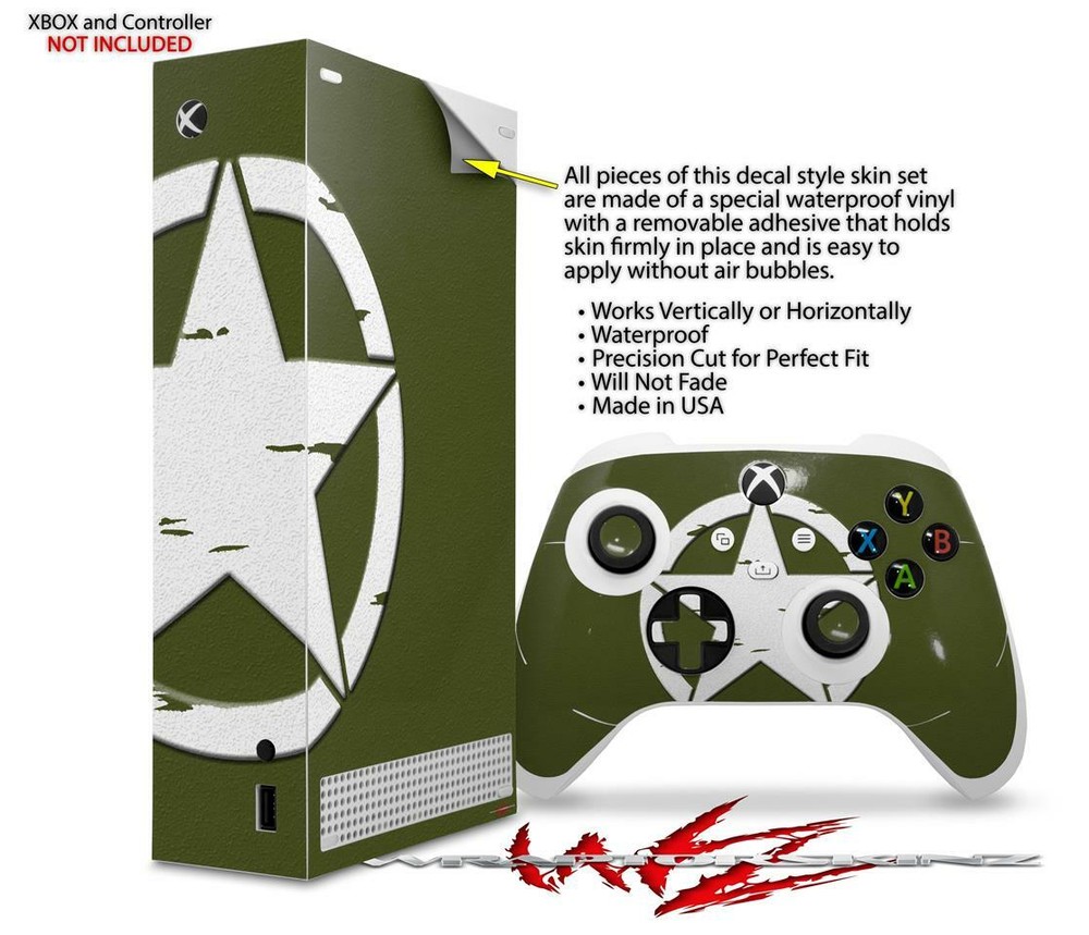Skins XBOX Series S Console Controller Distressed Army Star