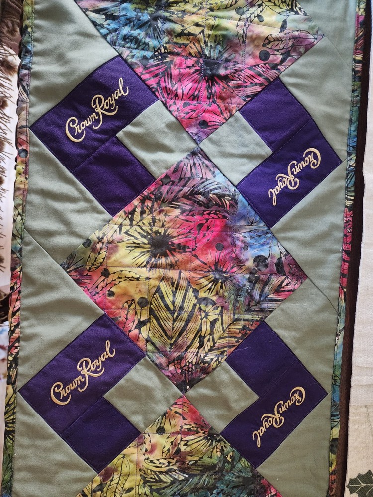 Custom Handmade Crown Royal Quilted Table or Bar Runner 42x14