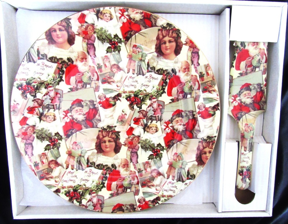 MADISON & MAX CHRISTMAS SERVING PLATE & DESSERT SERVER NIB