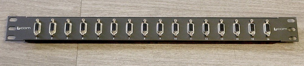 L-Com PR175HD1516B 16 HD15 Female SVGA Coupler Patch Panel New