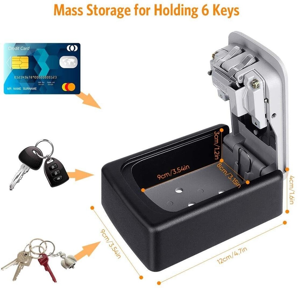 Key Safe Lock Box Combination Wall Mount 4 Digit Security Storage Case Organizer
